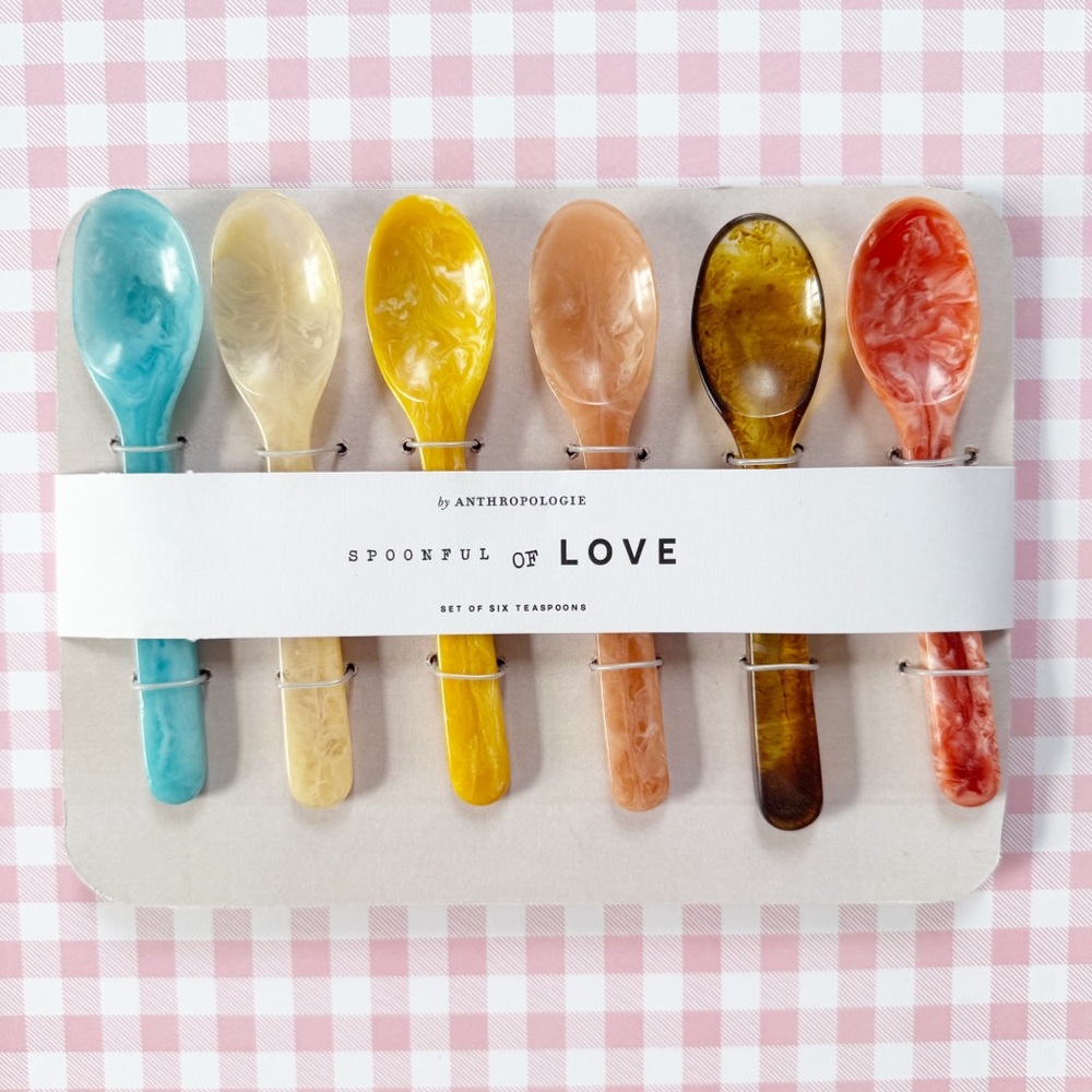 Anthropologie Mignon Resin Teaspoons, Set of 6 Multicolor | NWT